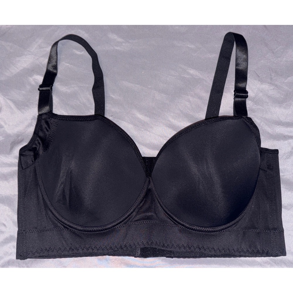 NEW Black Full Figure Extra Back Support Lightly Lined Underwire Bra 42DD